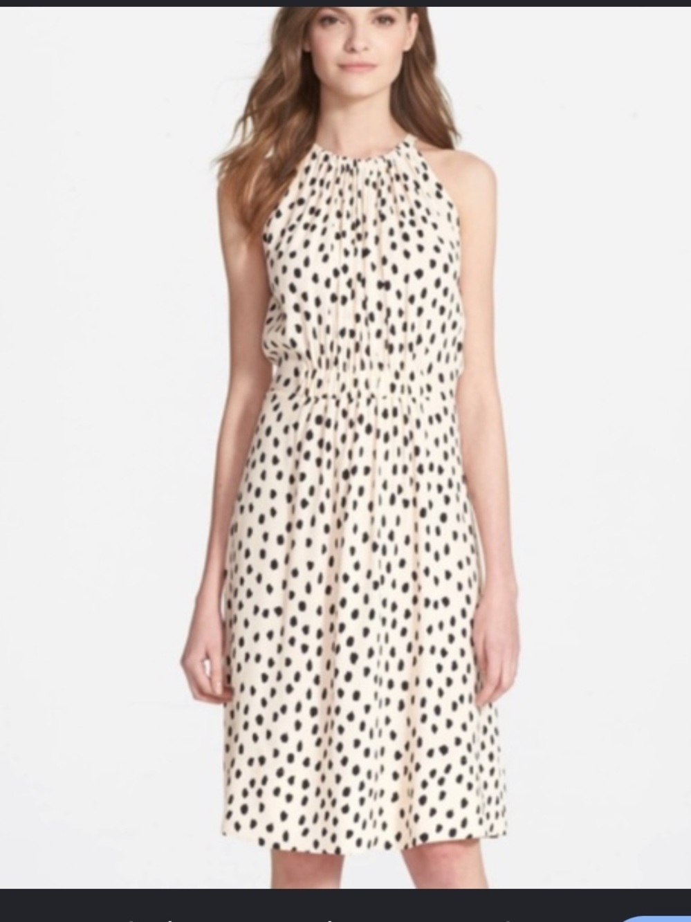 kate spade Cream and Black Polka Dot Sleeveless Dress